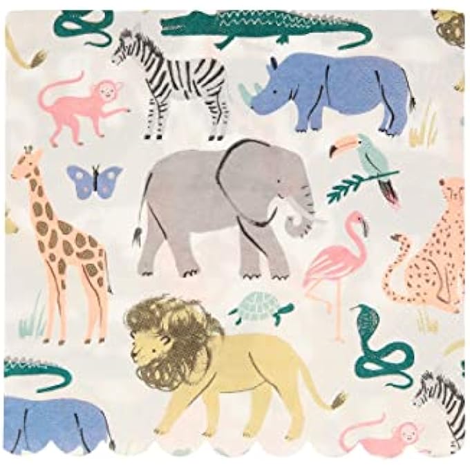 SAFARI ANIMALS LARGE NAPKINS - Image 1